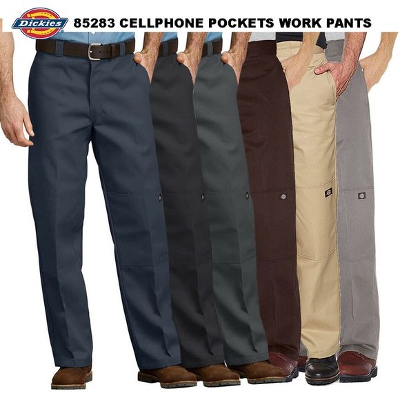 Dickies Men's 85283 Loose Fit Double Knee Cell Phone Pocket Work Pants Black - Picture 1 of 1